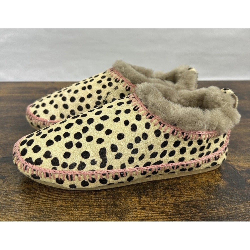 Laidback London Printed Embroidered Suede Slippers Size 37 US 6 Shearling Anthro - Picture 7 of 16